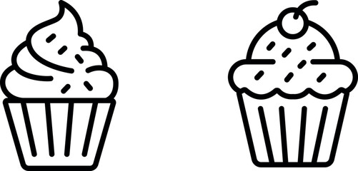 Sweet and Delightful Cupcake Icon for Bakery, Desserts, and Confectionery Treats