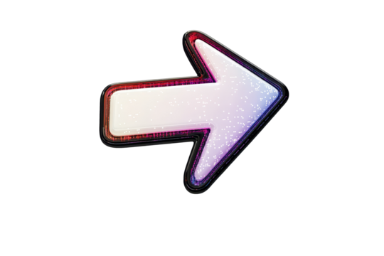 Stylized computer arrow on a clean white background inviting users to navigate easily through digital interfaces