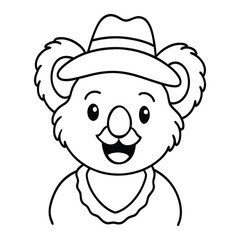 Happy Blushing Koala Wearing a Traditional Tupi Hat – Cute and Adorable Wildlife Illustration