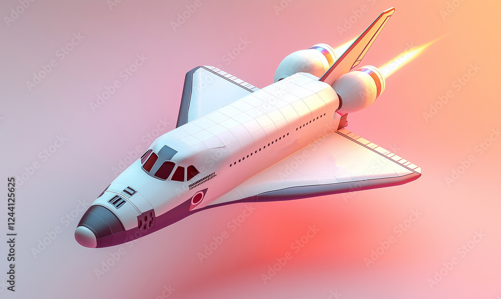 Poster innovative space exploration mission with advanced spacecraft outer space digital art futuristic env