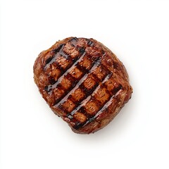 image of a grilled steak, blank white background