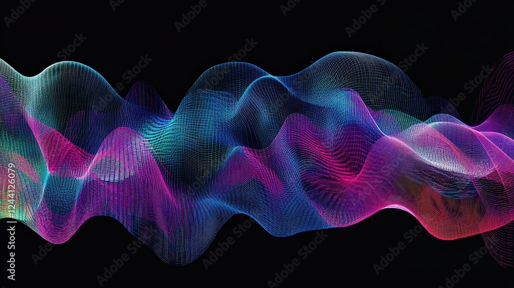 Poster a deep learning algorithm analyzing audio to identify specific sounds or voices, with applications i