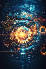Obraz premium New technology business background with abstract digital elements, symbolizing innovation and progress