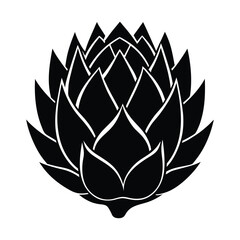Artichoke Silhouette - Elegant Black Outline of Artichoke Vegetable
