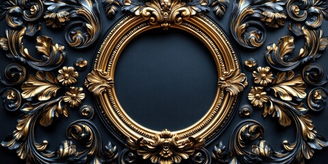 Elegant Gold and Black Baroque Frame Design