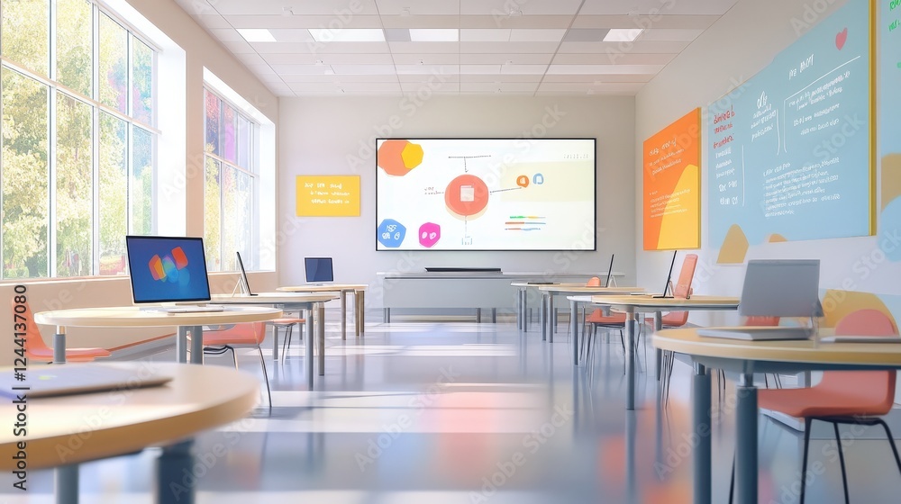 Aufkleber a digital innovation in education where virtual classrooms, immersive learning tools, and ai-based t