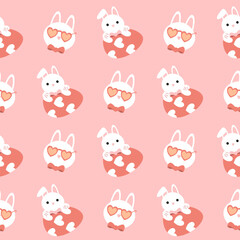 Valentine's day seamless background with romantic symbols.