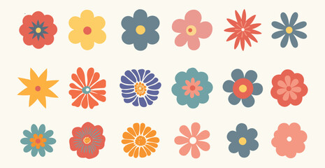 Collection of floral and botany elements, Abstract set of wildflower, Style for banners, wallpaper, posters, websites, online shopping.Vector illustration design and creative idea,eps 10.