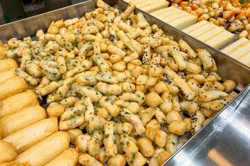 korean traditional street food. fish cake