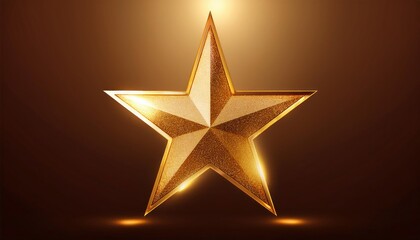 Obraz premium Abstract Luxury Golden Star Lighting Effect Glowing on Dark Brown Background