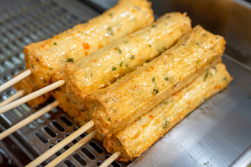 korean traditional street food. fish cake