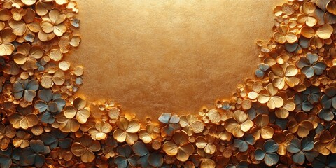 Golden and Silver Floral Frame: A Luxurious Background