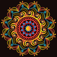 Floral Mandala design with geometric shapes.