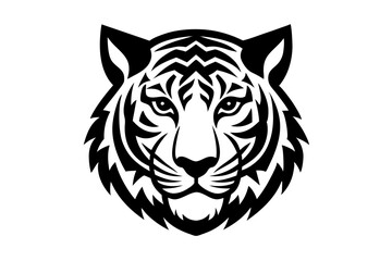 tiger head vector silhouette vector illustration, tiger head logo 