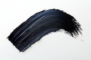 Black Paint Swirl: A dramatic, expressive stroke of black paint, richly textured and elegantly curved, creating a visually striking abstract design. 