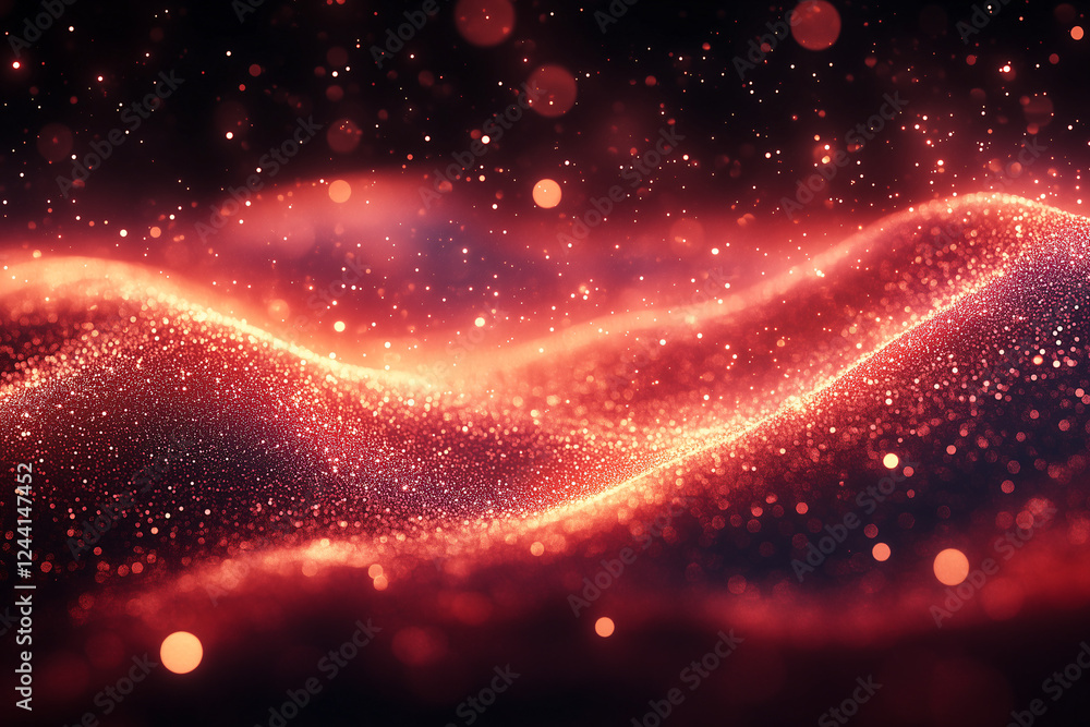 Poster sparkling crimson abstract: a vibrant, abstract background image featuring a mesmerizing wave of shi