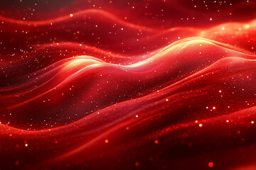 Red Abstract Waves: Shimmering red waves ripple and flow, creating a luxurious and dynamic abstract background.  Sparkling particles dance across the surface, adding depth and a sense of movement.