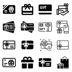 Gift Card Box Icon Pack Vector