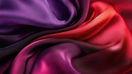 Obraz premium A close-up of deep wine red and purple silk satin fabric with smooth, elegant folds. A luxurious background with rich texture.