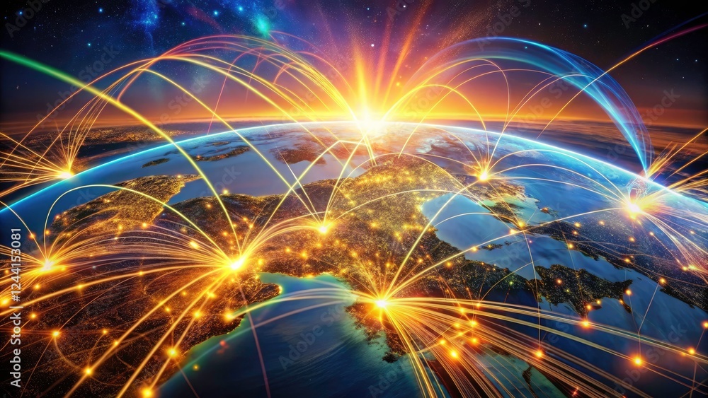 Poster worldwide data flows rely on secure cloud infrastructure, safeguarding international data exchange a