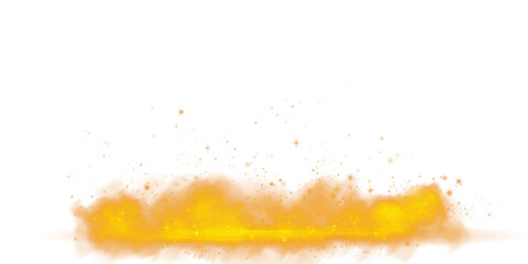 Orange stage with smoke and particle saw light on the floor. Neon light. Empty orange stage and studio room with floating smoke. For product demonstrations. Misty texture overlays background. PNG.