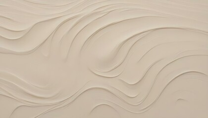 Obraz premium Sustancia de color beige cremoso que se extiende sobre una superficie, con texturas suaves y fluidas y sutiles variaciones de espesor. El fondo es de un color suave y neutro que complementa los tonos 