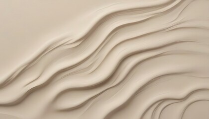 Obraz premium Sustancia de color beige cremoso que se extiende sobre una superficie, con texturas suaves y fluidas y sutiles variaciones de espesor. El fondo es de un color suave y neutro que complementa los tonos 