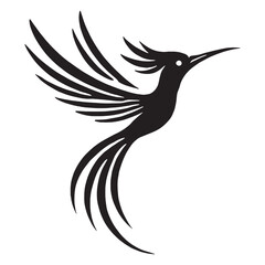 Silhouette of a beautiful flying bird