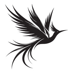 Silhouette of a beautiful flying bird