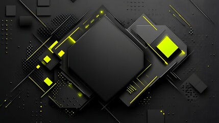 Abstract Black and Yellow Geometric Design