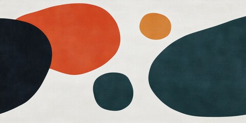 Abstract Colorful Shapes Floating Over Textured Background, Modern Artistic Composition, Trendy