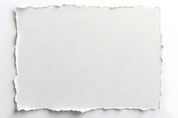 Fototapeta premium White torn paper sheet, isolated on white background