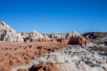 Multicolored Desert Landscape with Unique Rock Formations