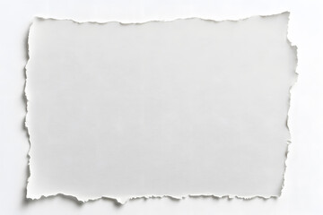 White torn paper sheet, isolated on white background