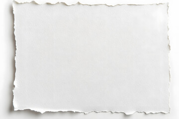 White torn paper sheet, isolated on white background