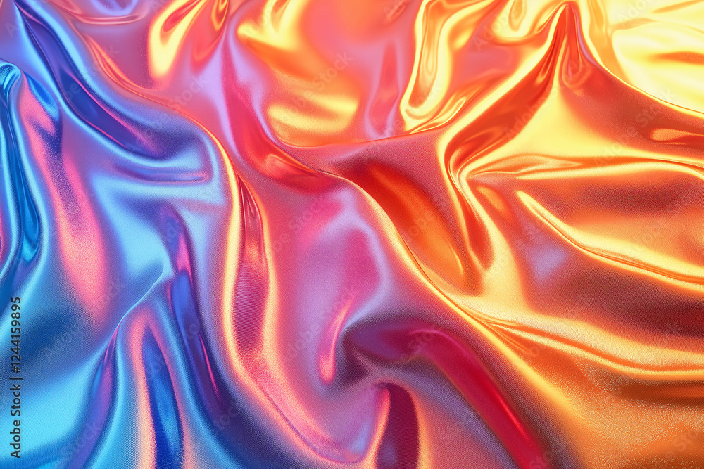 Aufkleber abstract iridescent fabric: a vibrant and textured abstract backdrop featuring flowing folds of irid