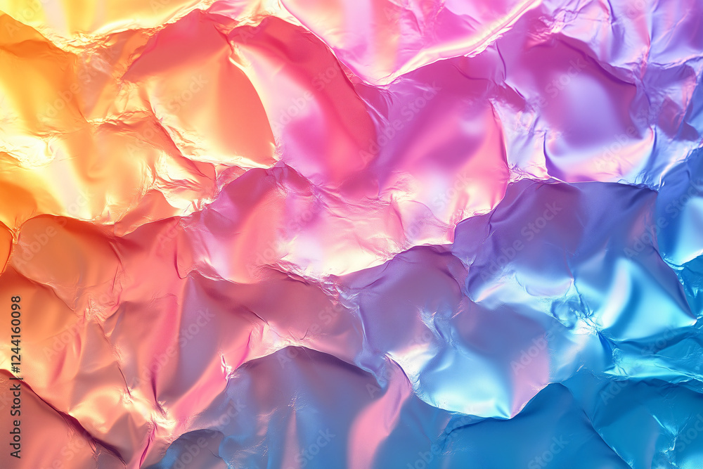 Poster abstract crumpled paper gradient: an abstract textured background featuring a gradient of vibrant co