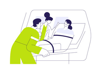 Patient transportation abstract concept vector illustration.