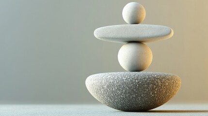 Balanced stones, zen, studio, calm background, meditation