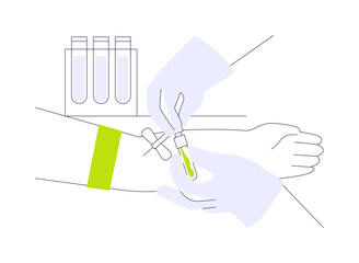 Take a blood sample abstract concept vector illustration.