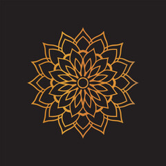 snowflake mandala on black background