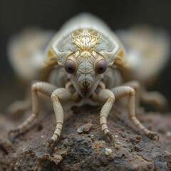 Closeup of the Knot grass moth, Acrobatic ceramicist on a piece of