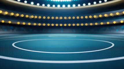 Spectacular sports event showcase arena digital image illuminated environment wide-angle view competitive spirit