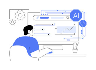 AI-Powered SEO Optimization abstract concept vector illustration.
