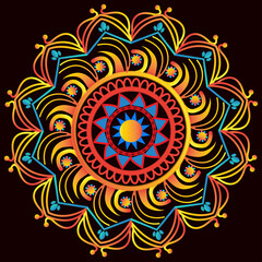 Floral Mandala design with geometric shapes.