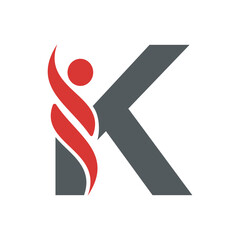 Initial Healthcare Logo Combine With Letter K Vector Template