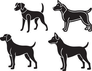 silhouette dog illustration icon 