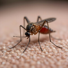 Fototapeta premium Closeup shot of a mosquito on a soft cloth