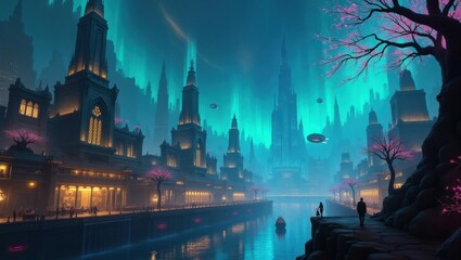 Fototapeta premium A magical and futuristic city