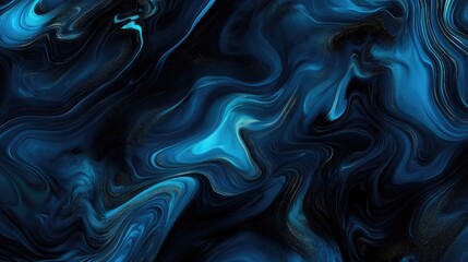 Obraz premium Black and blue blurred abstract background with subtle green hints, creating a smooth, artistic feel. --ar 16:9 --v 6.1 Job ID: a39f3b0e-ca65-4fdd-a22b-4e02f6809de1